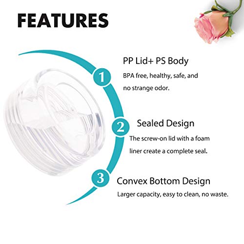 10 Gram Plastic Sample Containers with Lids, 10 Pack BPA Free Clear Travel Jars