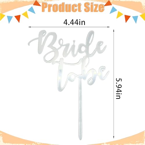 Silver Acrylic Bride to Be Cake Topper - Elegant Bridal Shower Decoration
