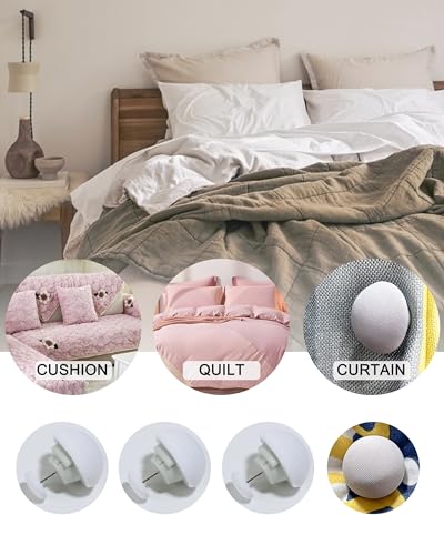 Xuduvay Duvet Pin Clips, Quilt Fasteners - 16 Sets, Gray