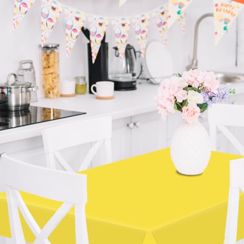 Yellow Disposable Tablecloths - 2 Pack, 54x108 Inch for Events