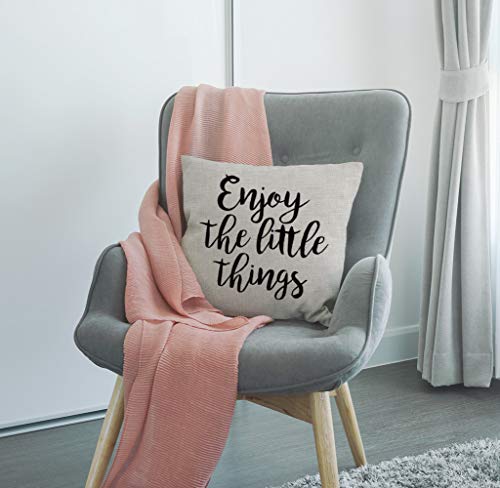 Enjoy The Little Things Throw Pillow Cover 18x18, Cotton Linen Ssp-011
