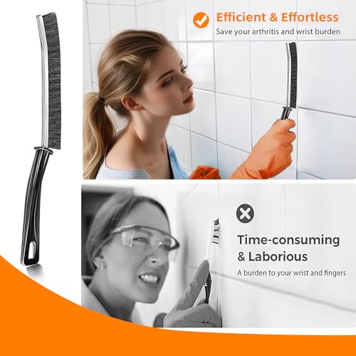 3-Piece Hard-Bristled Crevice Cleaning Brush Set for Tight Gaps