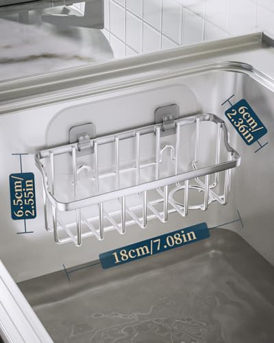Stainless Steel Ladder Sink Caddy - Rustproof Sponge Holder with 2 Installation Methods