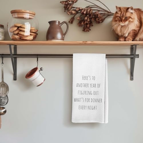 Funny Love Kitchen Towel - Figuring Out Dinner Humor Gift (Funny-1)