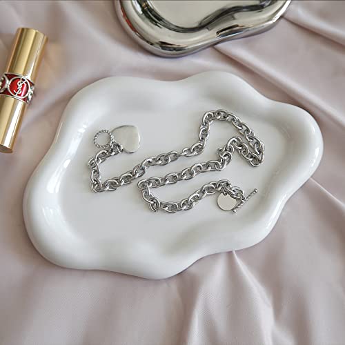 Cloud Jewelry Tray - White Ceramic Trinket Dish for Rings & Vanity