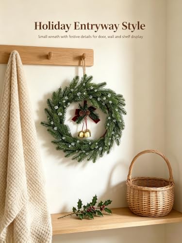10 Inch Artificial Norfolk Pine Wreath for Front Door & Holiday Decor