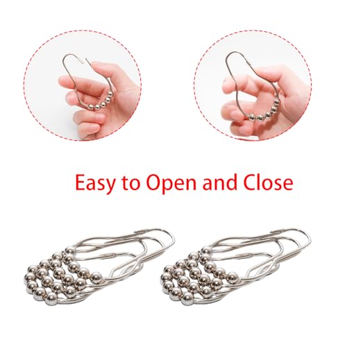 Pocoxll Crystal Bead Shower Curtain Hooks - 12 Pcs Style 1