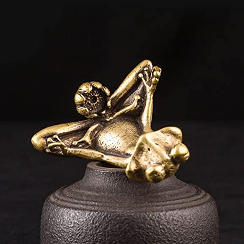 Acxico Solid Brass Frog Figurine - Charming Small Animal Statue for Home Decor | Unique Ornament