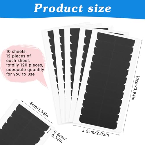 Mabor 120Pcs Double Sided Tape for Hair Extensions Replacement Black