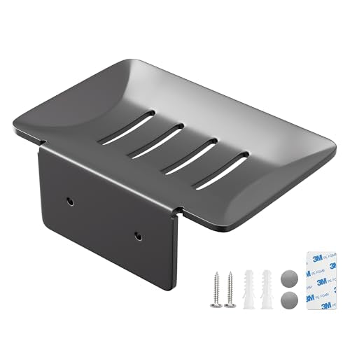 PHX Grove Wall-Mounted Aluminum Soap Dish with Drainage - Rustproof Holder