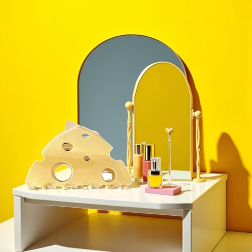 Cute Cheese Acetate Hair Claw Clip Yellow Hollow Shark Hair Clip