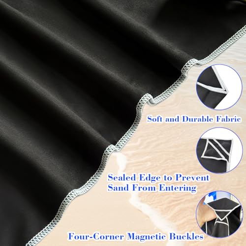 Jiyikua 2025 Large Magnetic Beach Towel - Sand-Resistant, Soft & Quick-Dry