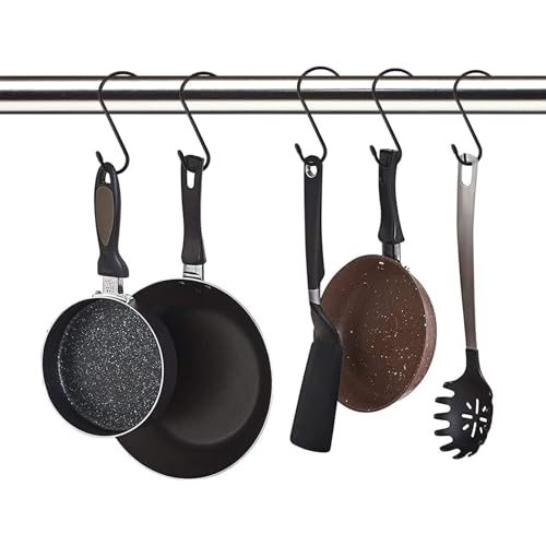 Nisoger 12 Pack Heavy Duty Vinyl Coated S Hooks - 6 Inch Non-Slip, Rust Resistant for Hanging Plants, Tools, and More