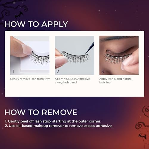 KISS Halloween False Eyelashes Pumpkin Potion 17mm Full Volume Vegan