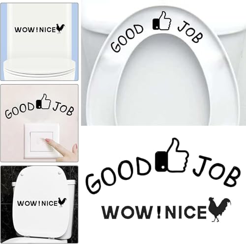 Funny Toilet Seat Decal Waterproof Vinyl Quote Sticker for Bathroom Decor