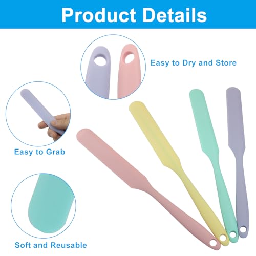 Zorfeter Silicone Jar Spatula Set, 4-Piece Heat-Resistant Baking Spatulas