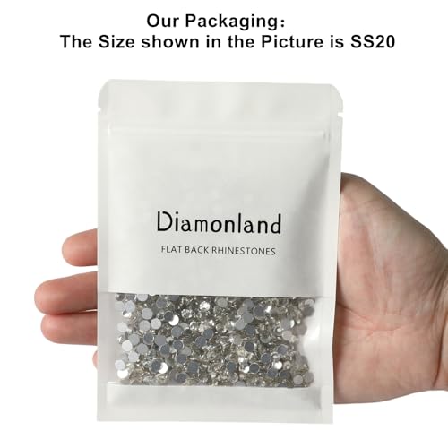 Diamonland Flatback Glass Crystal Rhinestones SS3 1440pcs for Nail Art and Crafts