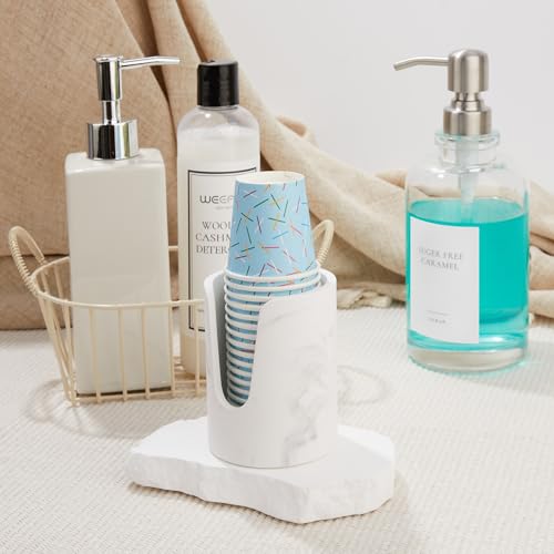 Amviner Diatomaceous Earth Bathroom Cup Dispenser for Disposable Cups