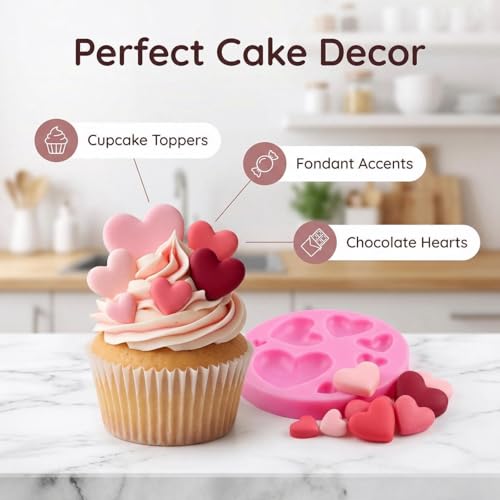 Heart Silicone Molds Set - 2PCS for Chocolate, Cake & Jelly