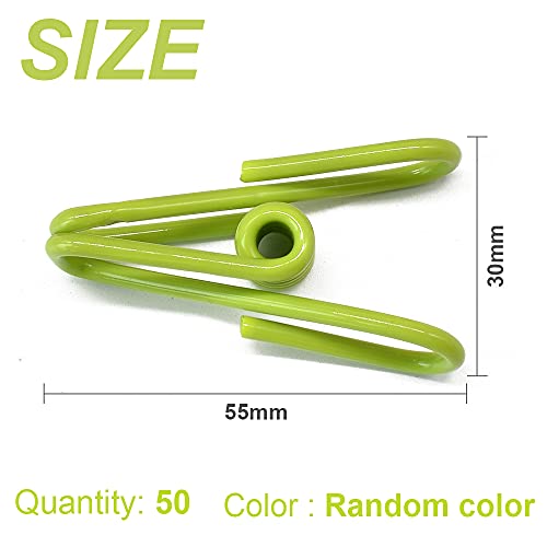 50 Pack Vinyl-Coated Steel Utility Clips for Laundry & Crafts