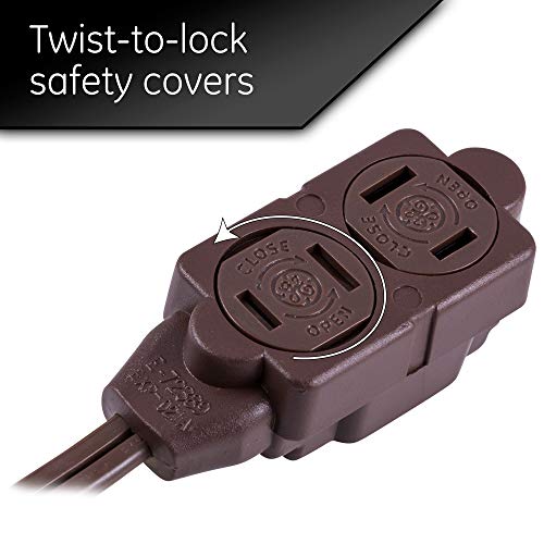 GE 3-Outlet Extension Cord 6 Ft - Brown Power Strip