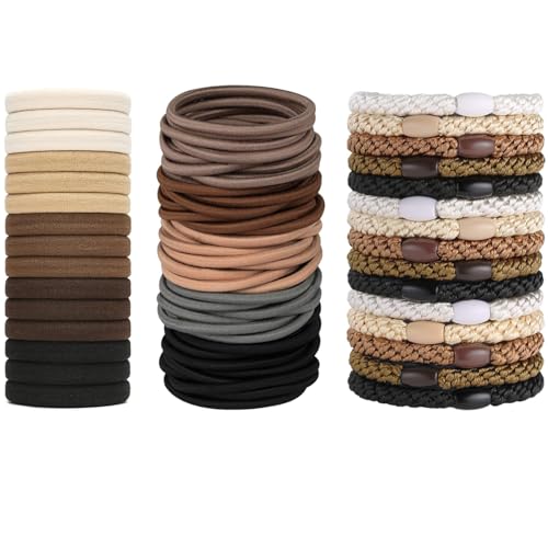 Suniya Hair Ties 80-Piece Set - No Damage Elastic Ponytail Holders