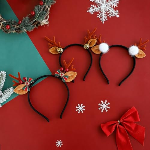 Deer Ears Reindeer Antlers Headband Costume Accessory for Halloween Christmas