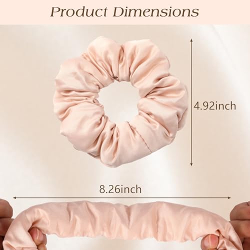 Bessrung Large Satin Hair Scrunchies 6-Pack - Damage-Free Soft Hair Ties