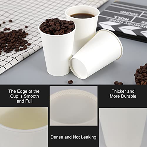 50 Pack 12 Oz Disposable Coffee Cups for Hot & Cold Drinks - Leak-Proof Paper Cups