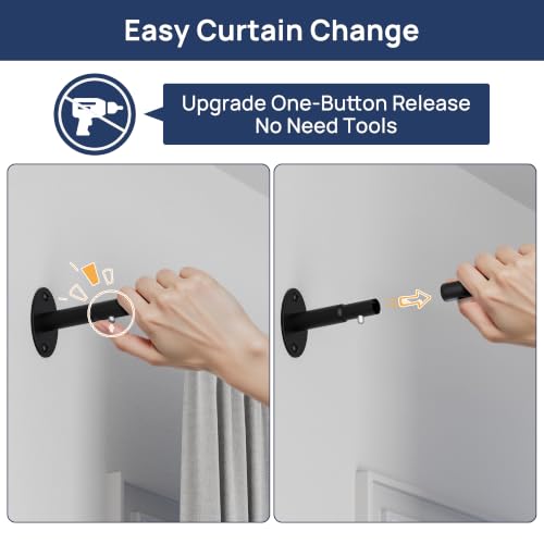 EnjoyBasics Wrap Around Curtain Rod 28-53" Black - Quick Release
