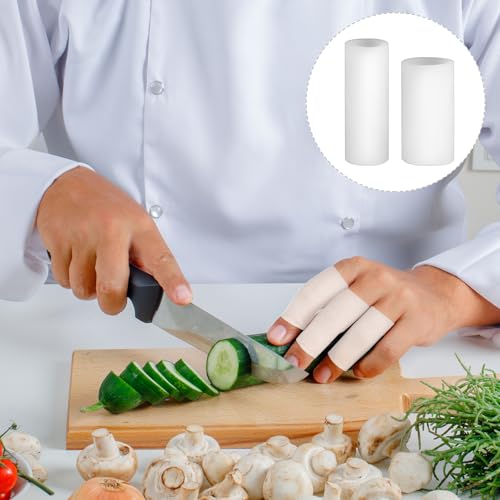 14 Pcs Silicone Finger Protectors, Waterproof Finger Protectors Gel Finger Cots Finger Sleeves Finger Stall Finger Covers for Finger Cracking, Blisters, Eczema, Arthritis (2 Size, White)