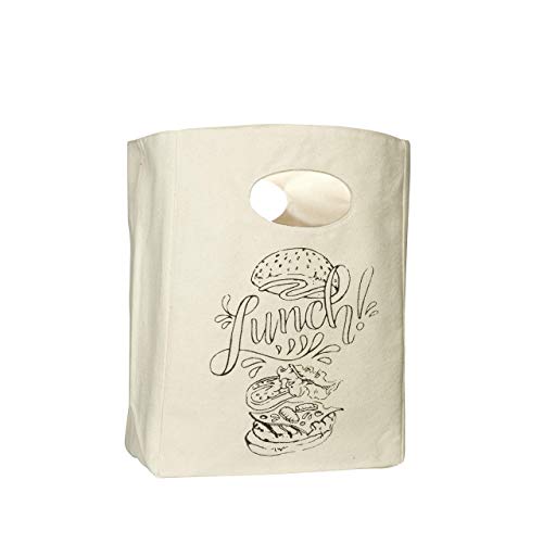 Organic Cotton Lunch Bag - Reusable & Washable Tote for Kids & Adults
