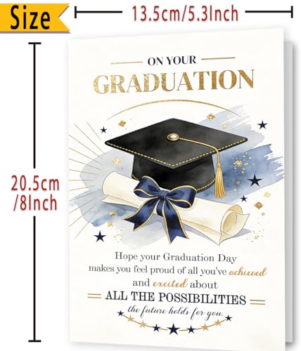 FANCYLUCKY Graduation Card - Motivational Congratulations Gift (Model 474)