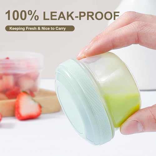 VITEVER 4 oz Reusable Plastic Food Storage Containers - 8 Pack, Airtight & Dishwasher Safe