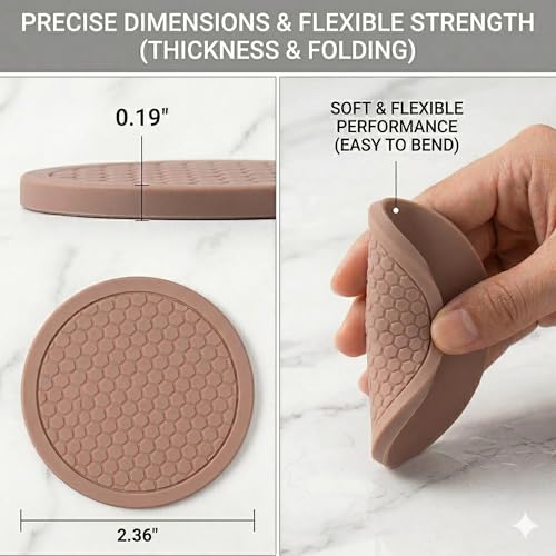 Non-Slip Silicone Cutting Board Feet - 2.36 Inch Gripper Pads