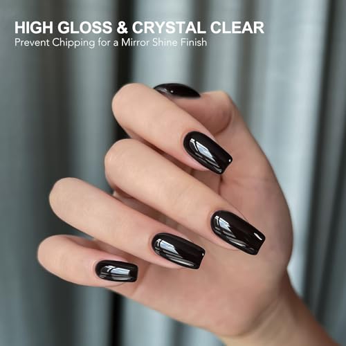GAOY Crystal Glassy Gel Top Coat 16ml - No Wipe Clear High Gloss UV Finish