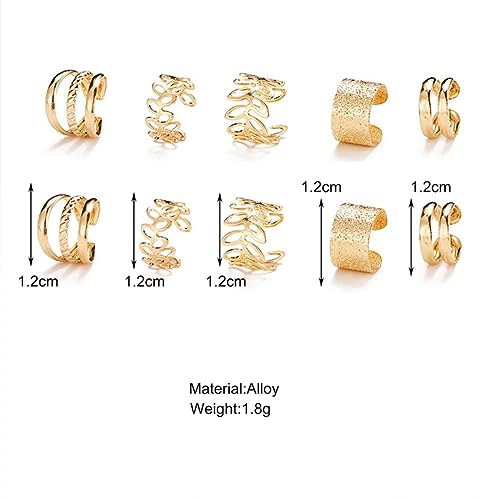20 PCS Gold Hair Jewelry for Braids with Crystal Rhinestone Dreadlock Cuffs