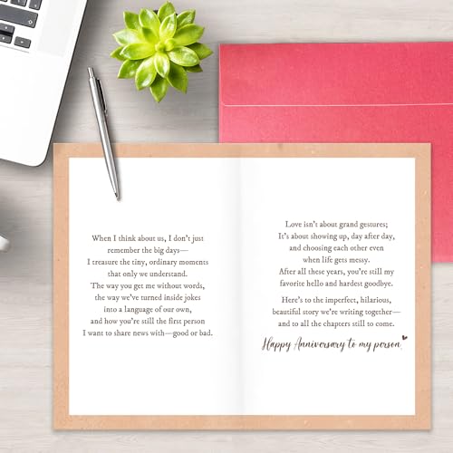 To My Husband Sweet Anniversary Card for Him Romantic Wife Greeting Card with Heartfelt Message - Bablira
