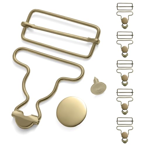 Metal Overall Buckles Set - 6 Durable Clips with Adjustable Sliders