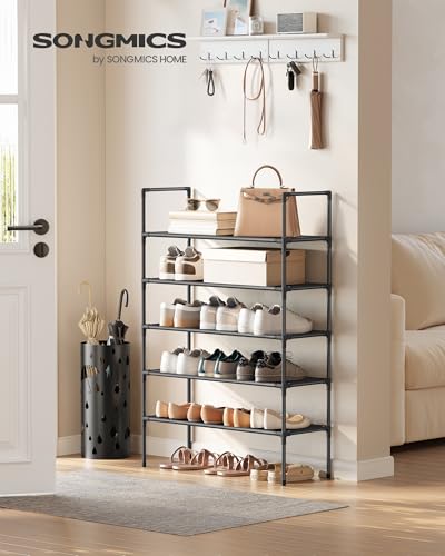 SONGMICS 5-Tier Shoe Rack, 25.5”W Narrow Shoe Storage for Closet & Entryway