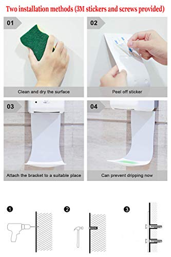 Jefaniim Wall Mount Soap Dispenser Drip Tray - White Liquid Catcher