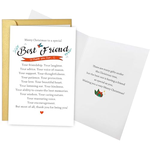 Merry Christmas Card for Best Friend - Holiday Thank You Note