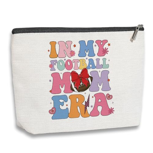 Football Mom Makeup Bag Waterproof Travel Cosmetic Pouch Gift