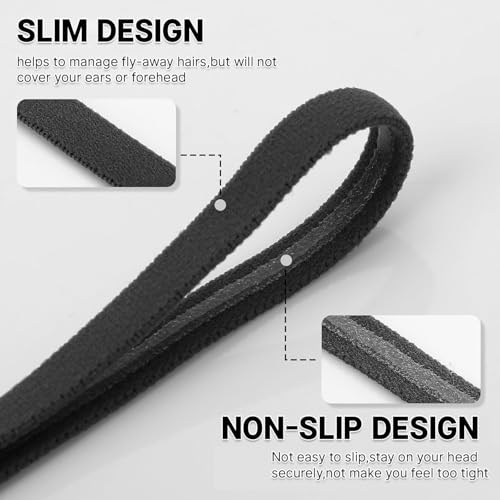 4 Pack Sports Headbands for Women Elastic Non-Slip Absorb Sweat 4 Colors