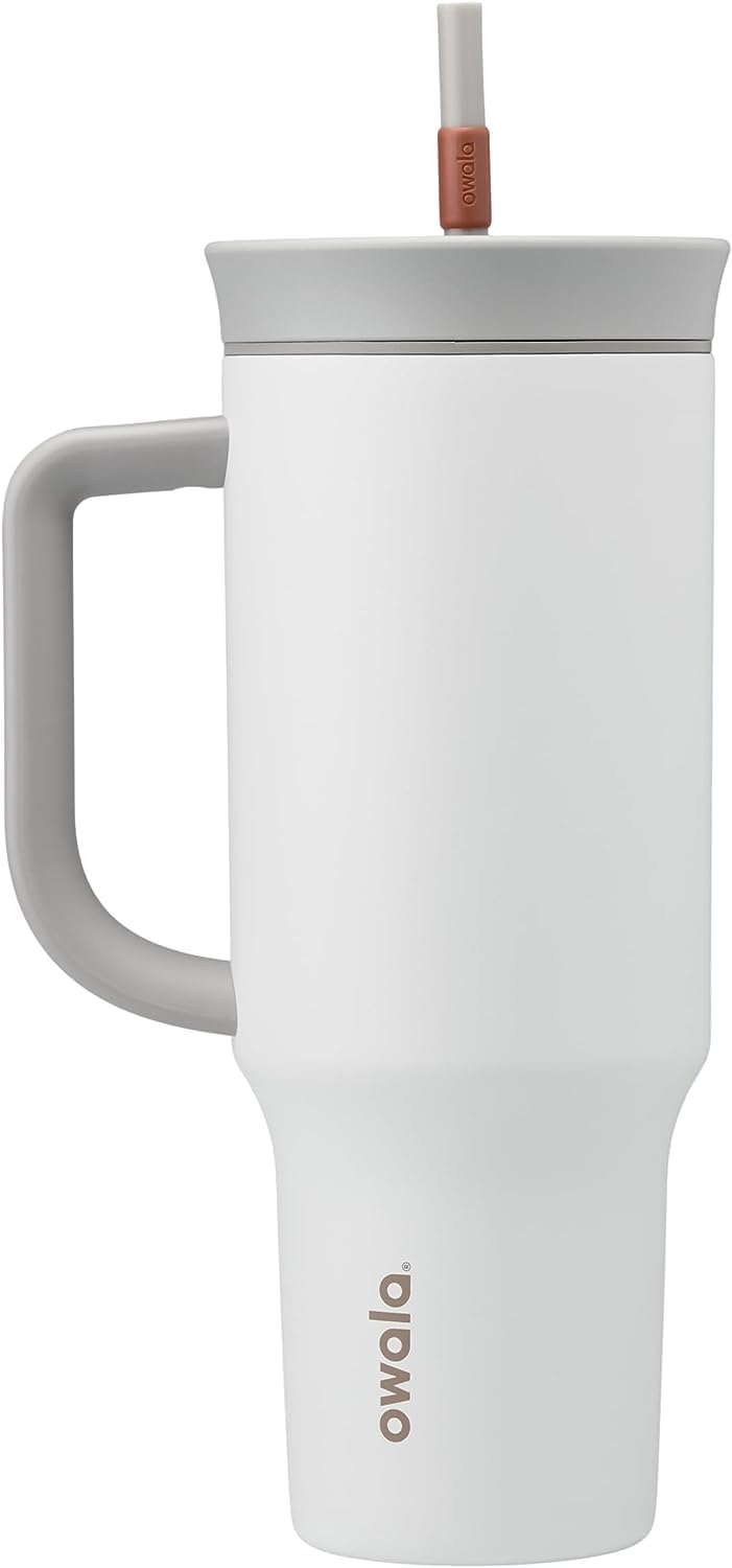 Owala 40 oz Stainless Steel Insulated Travel Tumbler - Spill Resistant Lid & Straw, Gray