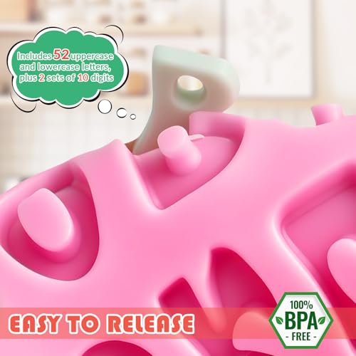 Alphabet & Number Silicone Molds for Chocolate & Fondant - 4PCS Set