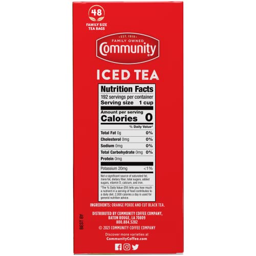 Community Coffee Signature Iced Tea - 48 Family Size Tea Bags