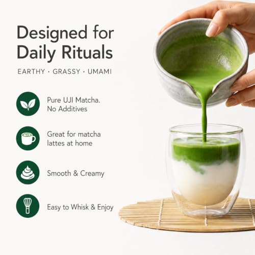 Uji Ceremonial Grade Matcha Powder - Green 1.06oz, Umami-Rich