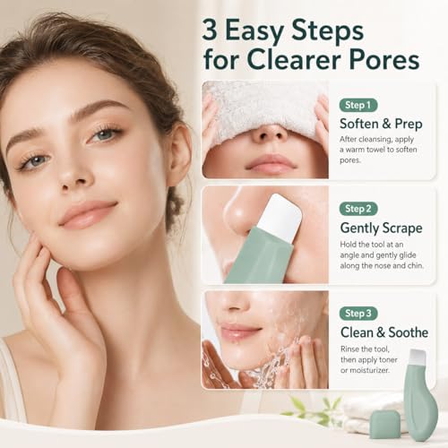 BIDEX Silicone Blackhead Remover & Face Scraper Tool for Sensitive Skin