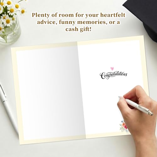 Inspirational Graduation Card for Granddaughter - Floral Design